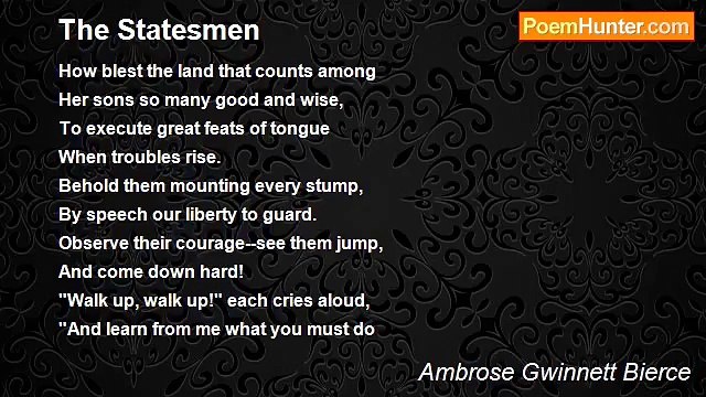 Ambrose Gwinnett Bierce - The Statesmen