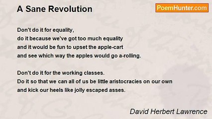 David Herbert Lawrence - A Sane Revolution