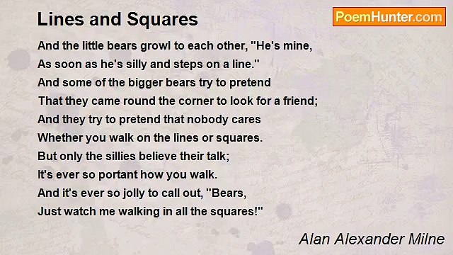 Alan Alexander Milne - Lines and Squares
