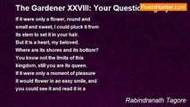 Rabindranath Tagore - The Gardener XXVIII: Your Questioning Eyes