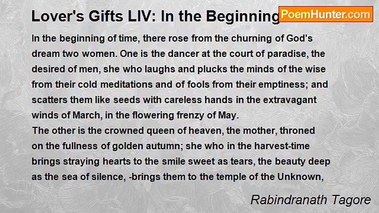 Rabindranath Tagore - Lover's Gifts LIV: In the...