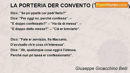 Giuseppe Gioacchino Belli - LA PORTERIA DER CONVENTO (The Monastery's Porter)