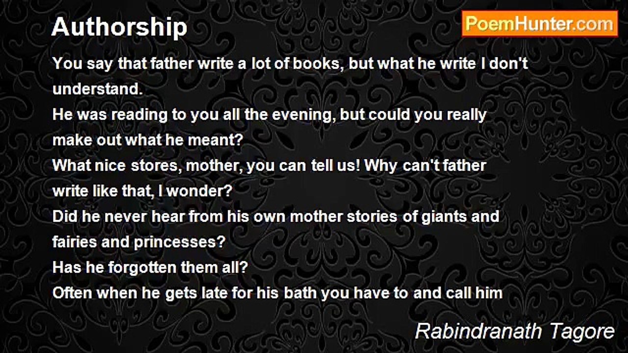 Rabindranath Tagore - Authorship