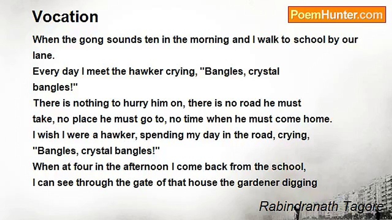 Rabindranath Tagore - Vocation
