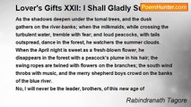 Rabindranath Tagore - Lover's Gifts XXII: I Shall Gladly Suffer