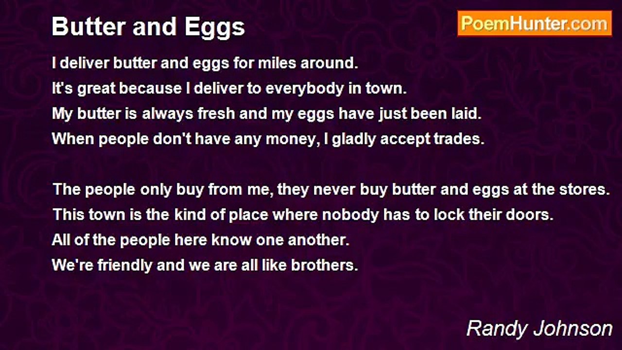 Randy Johnson - Butter and Eggs