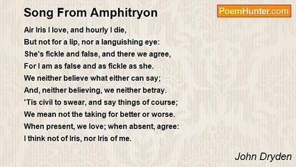 John Dryden - Song From Amphitryon
