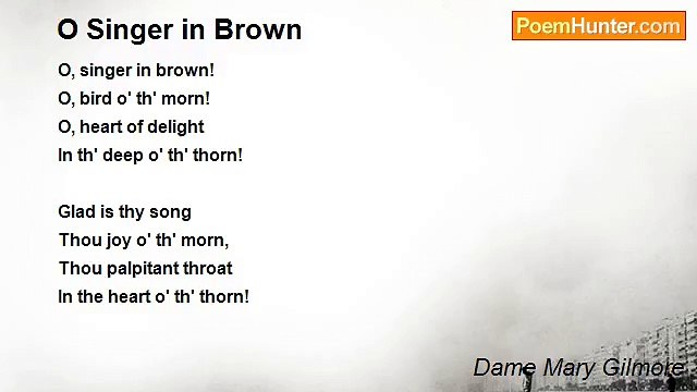 Dame Mary Gilmore - O Singer in Brown