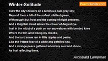 Archibald Lampman - Winter-Solitude
