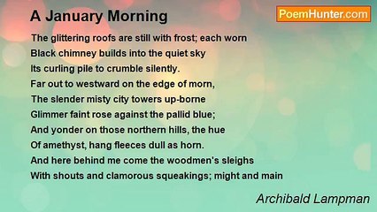 Archibald Lampman - A January Morning