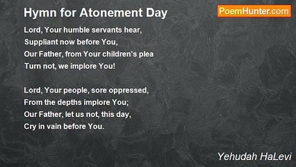 Yehudah HaLevi - Hymn for Atonement Day
