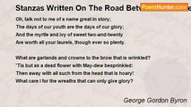 George Gordon Byron - Stanzas Written On The Road Between Florence And Pisa