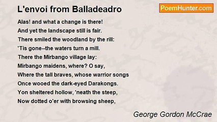 George Gordon McCrae - L'envoi from Balladeadro