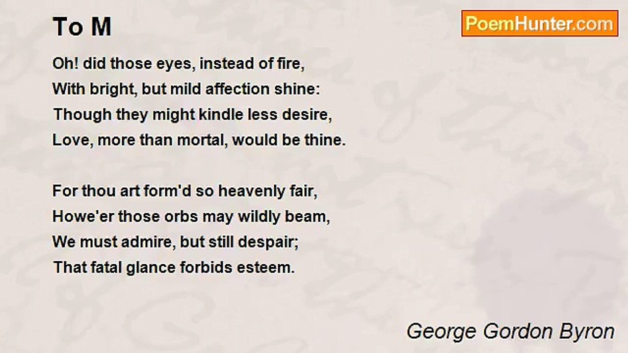 George Gordon Byron - To M