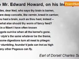 Earl of Dorset Charles Sackville - To Mr. Edward Howard, on his Incomparable,Incomprehensible Poem Called 'The British Prince