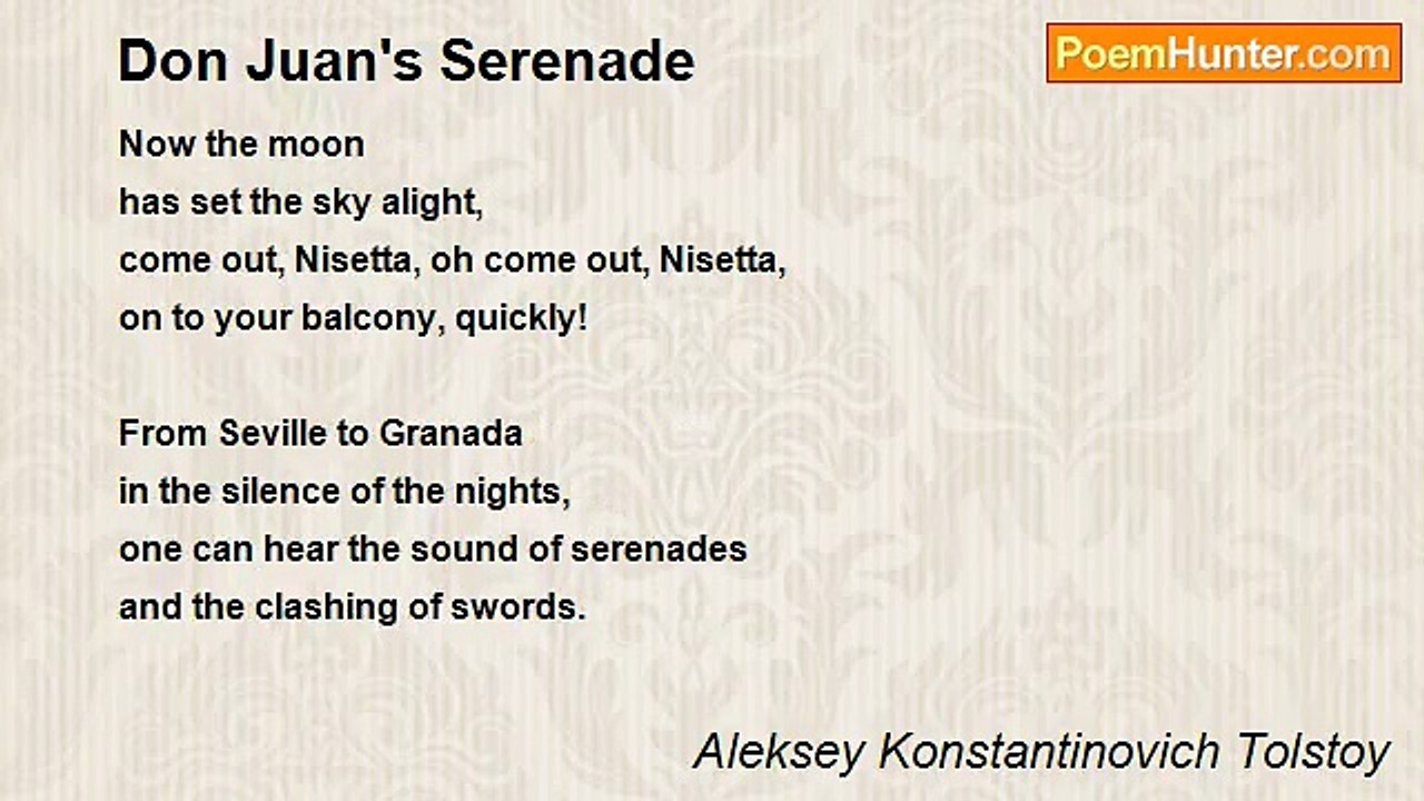 Aleksey Konstantinovich Tolstoy - Don Juan's Serenade