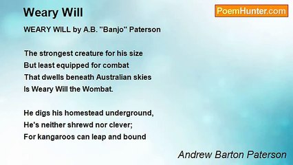 Andrew Barton Paterson - Weary Will