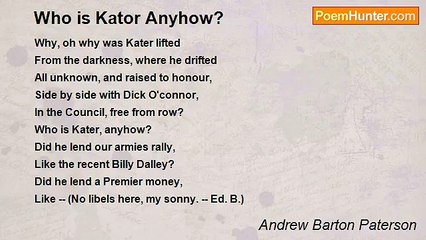 Andrew Barton Paterson - Who is Kator Anyhow?