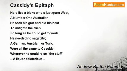 Andrew Barton Paterson - Cassidy's Epitaph