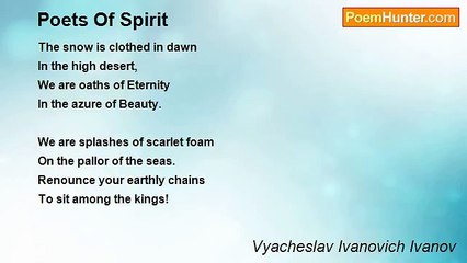 Vyacheslav Ivanovich Ivanov - Poets Of Spirit