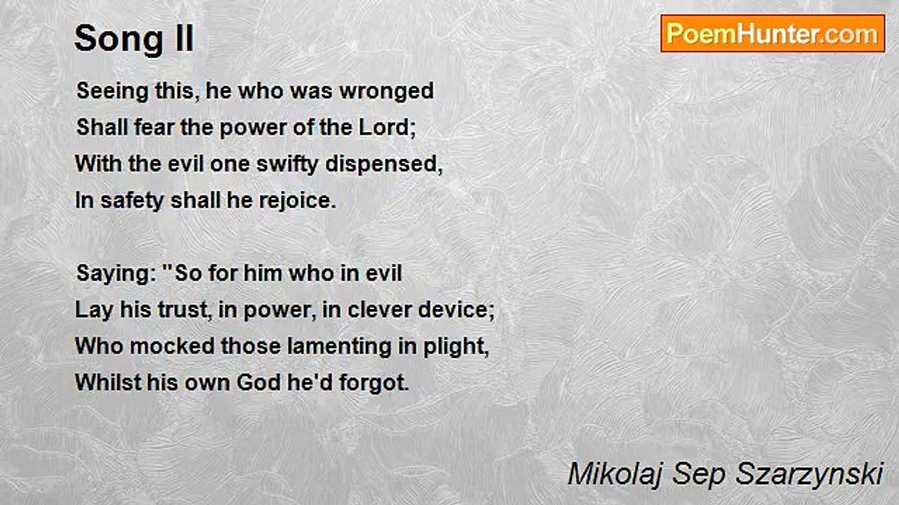 Mikolaj Sep Szarzynski - Song II