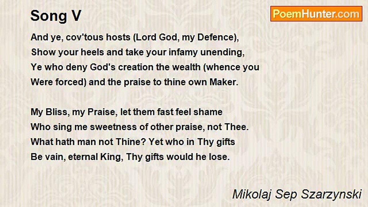 Mikolaj Sep Szarzynski - Song V