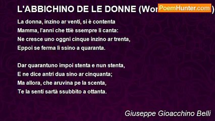 Giuseppe Gioacchino Belli - L'ABBICHINO DE LE DONNE (Womens Abacus)