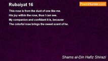 Shams al-Din Hafiz Shirazi - Rubaiyat 16
