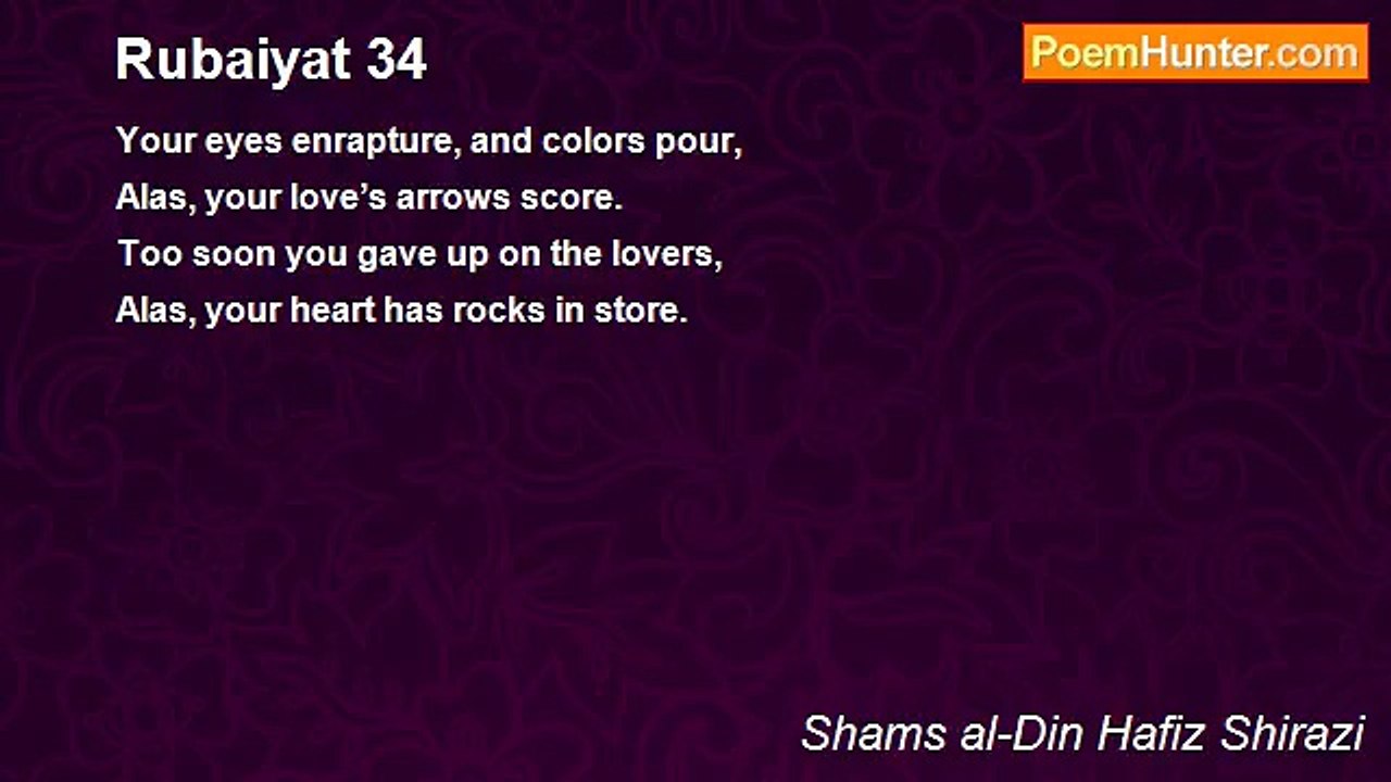 Shams al-Din Hafiz Shirazi - Rubaiyat 34