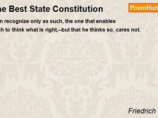 Friedrich Schiller - The Best State Constitution