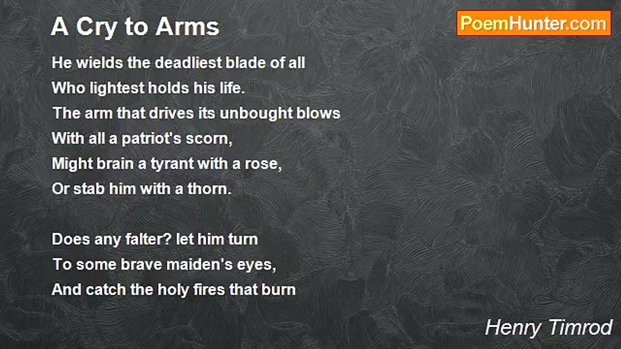 Henry Timrod - A Cry to Arms