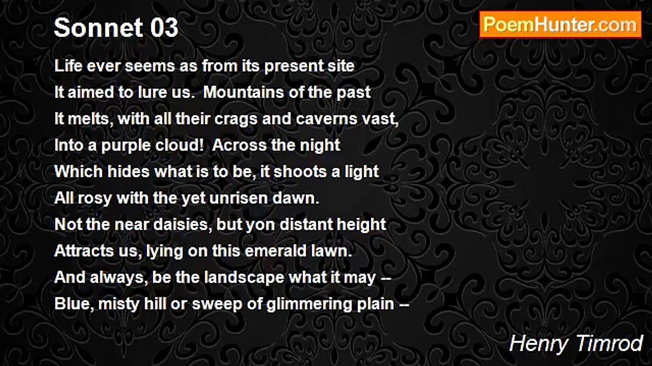 Henry Timrod - Sonnet 03