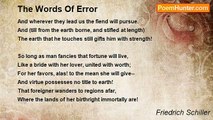 Friedrich Schiller - The Words Of Error