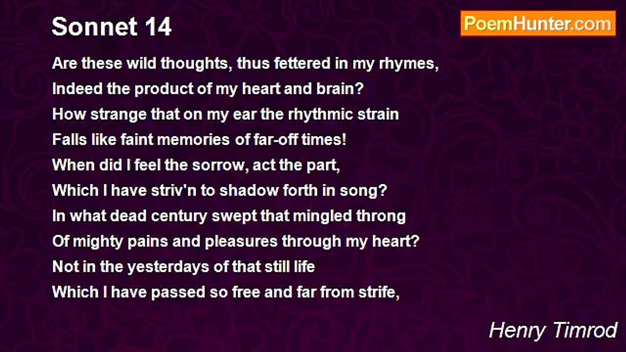 Henry Timrod - Sonnet 14