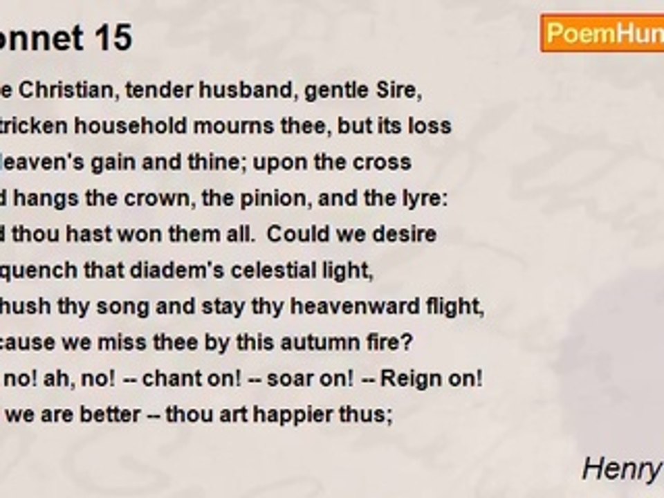 Henry Timrod - Sonnet 15