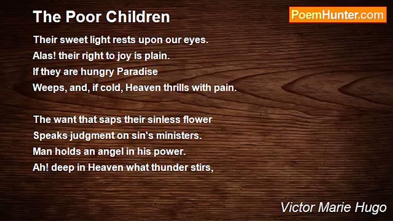 Victor Marie Hugo - The Poor Children