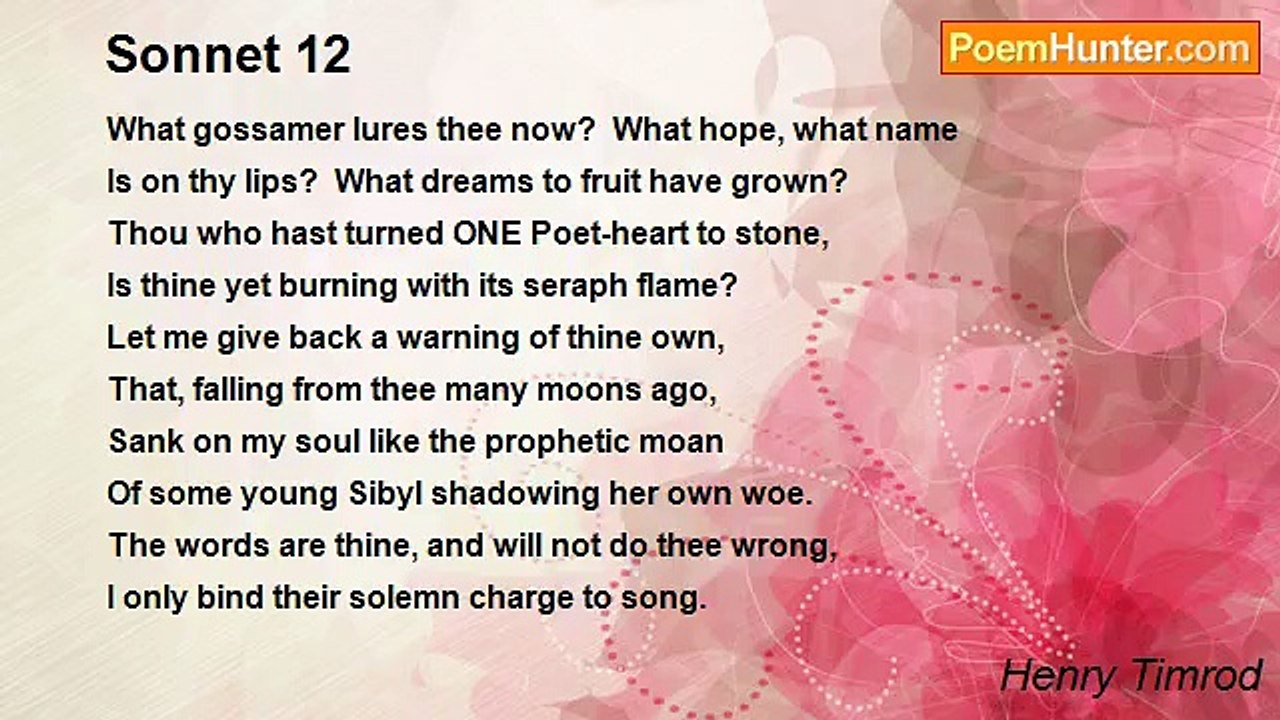 Henry Timrod - Sonnet 12