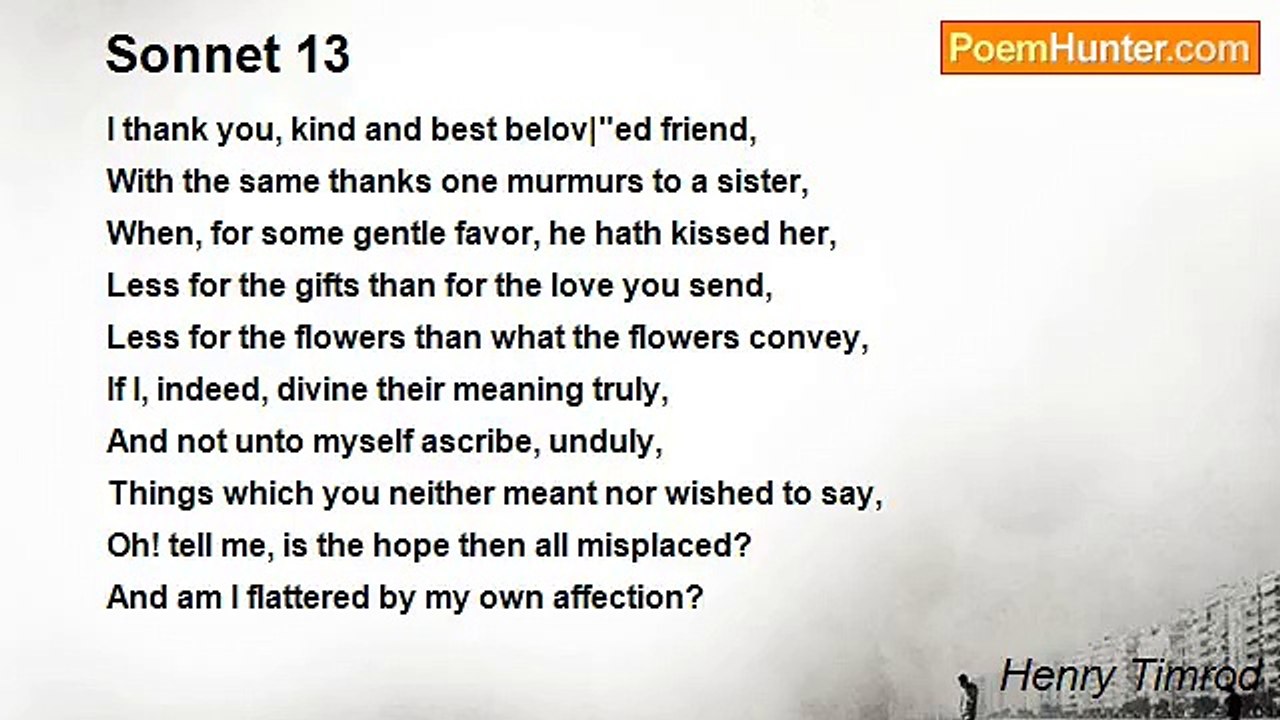 Henry Timrod - Sonnet 13