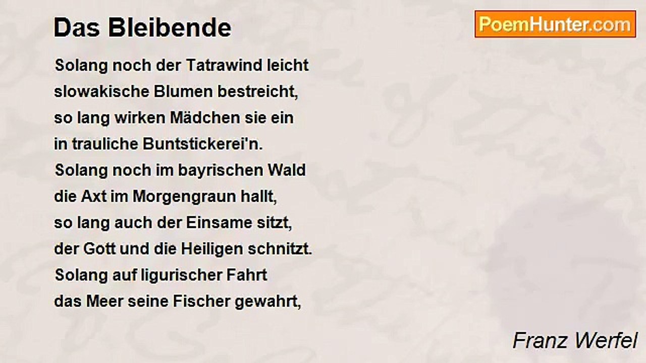 Franz Werfel - Das Bleibende