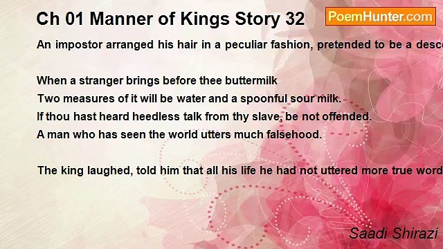 Saadi Shirazi - Ch 01 Manner of Kings Story 32