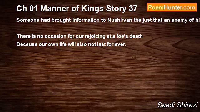 Saadi Shirazi - Ch 01 Manner of Kings Story 37