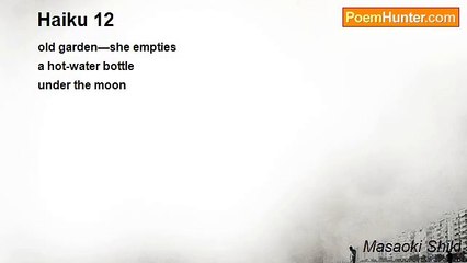 Masaoki Shiki - Haiku 12