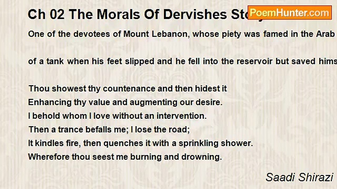 Saadi Shirazi - Ch 02 The Morals Of Dervishes Story 09