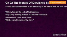 Saadi Shirazi - Ch 02 The Morals Of Dervishes Story 03