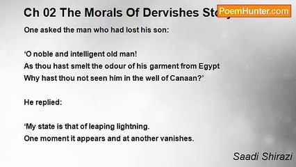 Saadi Shirazi - Ch 02 The Morals Of Dervishes Story 10