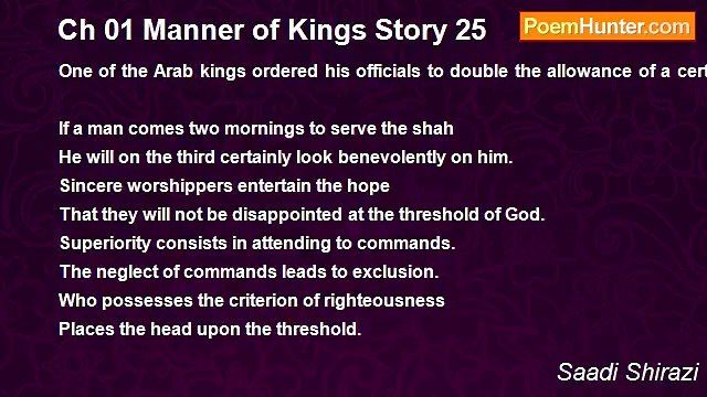 Saadi Shirazi - Ch 01 Manner of Kings Story 25