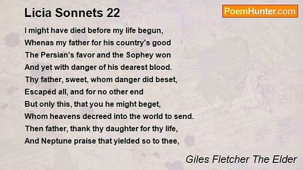 Giles Fletcher The Elder - Licia Sonnets 22