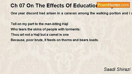 Saadi Shirazi - Ch 07 On The Effects Of Education Story 12