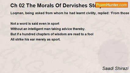 Saadi Shirazi - Ch 02 The Morals Of Dervishes Story 21