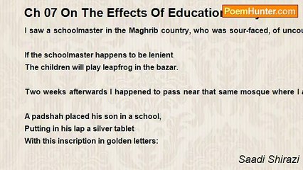 Saadi Shirazi - Ch 07 On The Effects Of Education Story 04